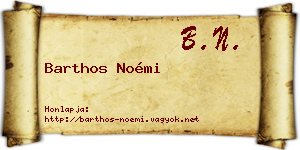 Barthos Noémi névjegykártya
